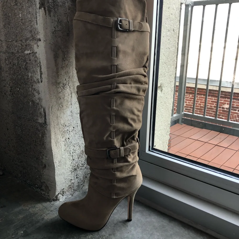 NEW Creative Recreation - Knee-High Taupe Boots - Picture 1 of 7